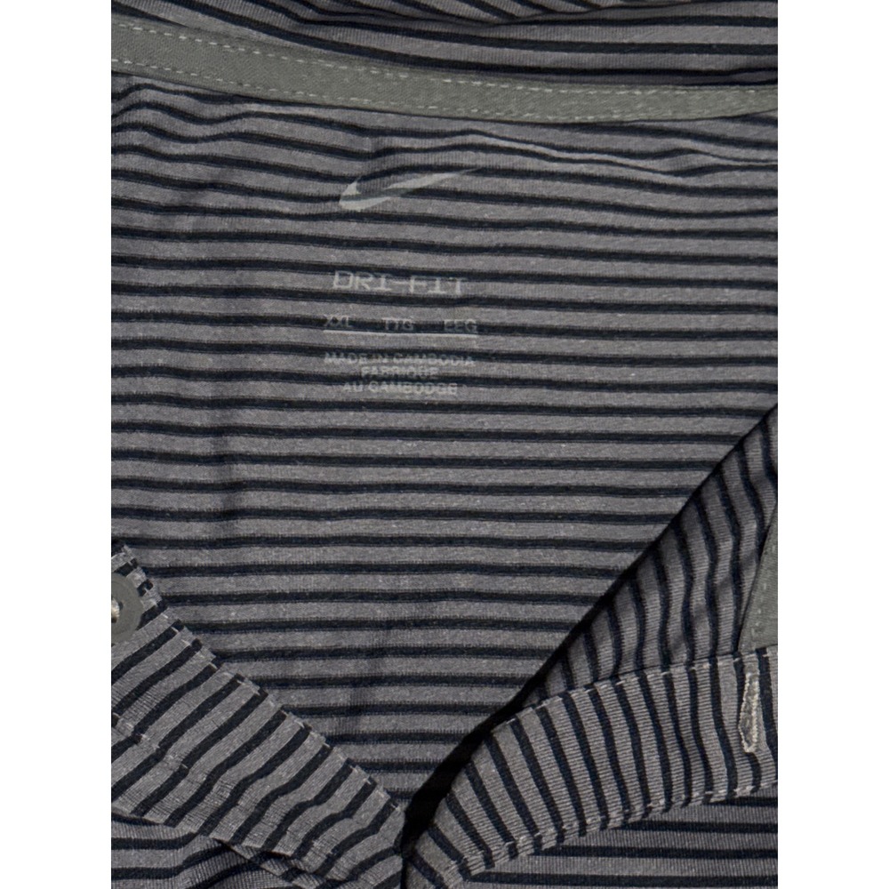 Nike Dri-FIT Mens XXL Navy Blue Grey Striped Golf Polo Shirt FZ5647-003 - Picture 3 of 6